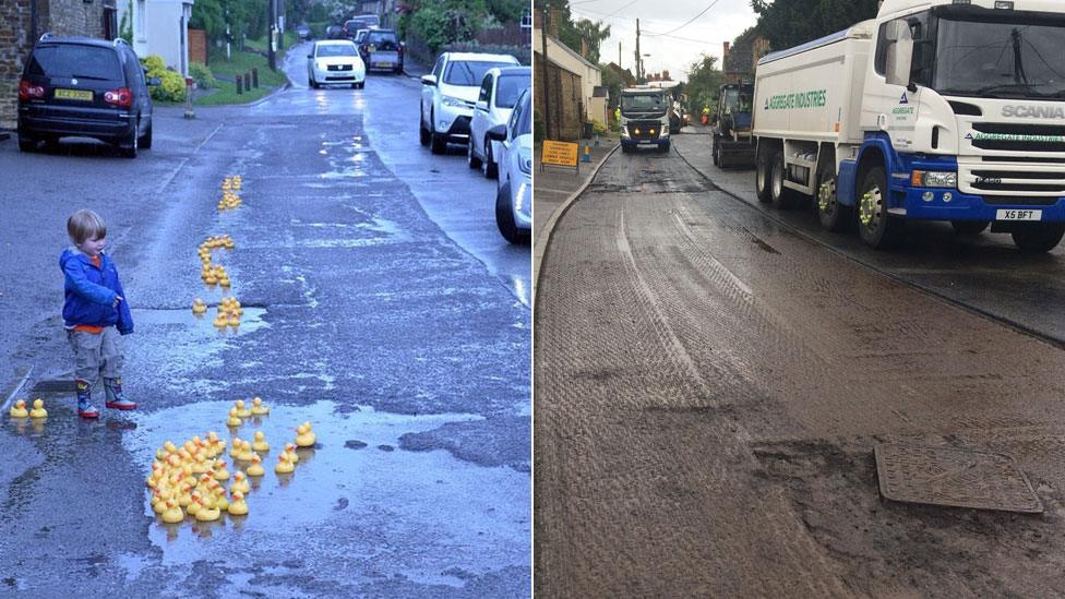 Repaired Steeple Aston road