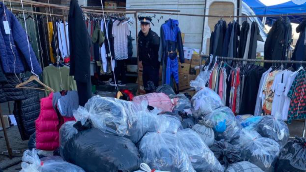 The fake clothes was seized as part of Operation Vulcan - a clampdown on counterfeit goods