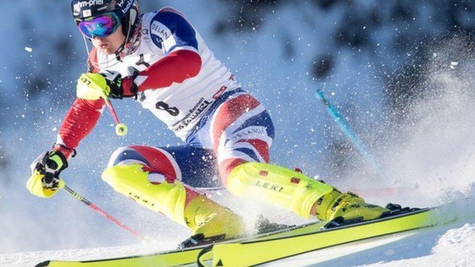 Dave Ryding on his way to slalom silver at the Kitzbuhel World Cup