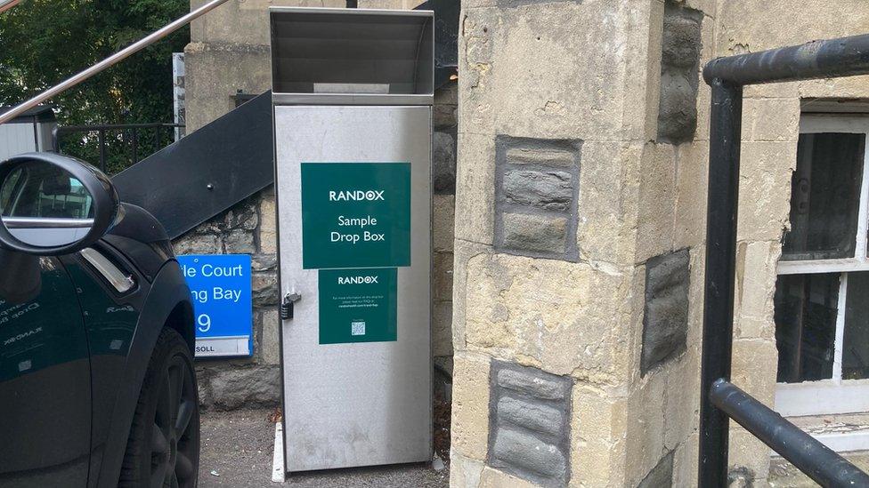 A Randox drop off box in Cardiff