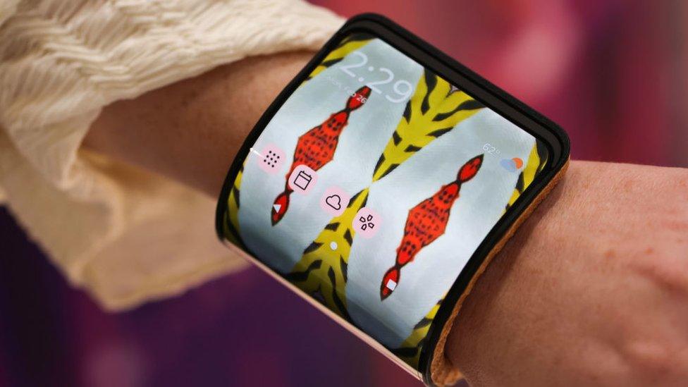 a smartphone wrapped around a wrist