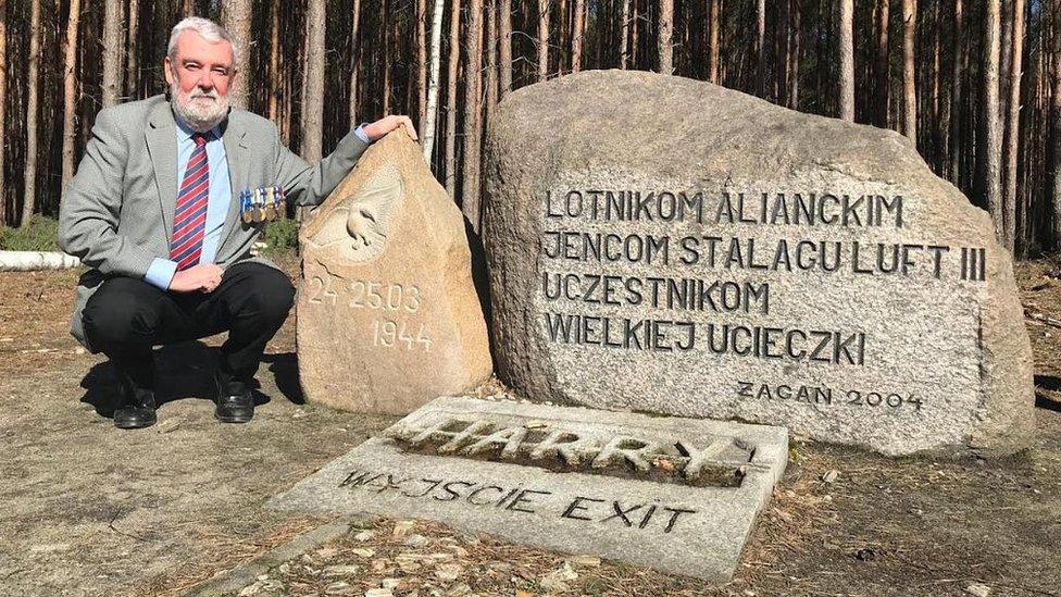 Tim Zillessen at the former site of Stalag Luft III