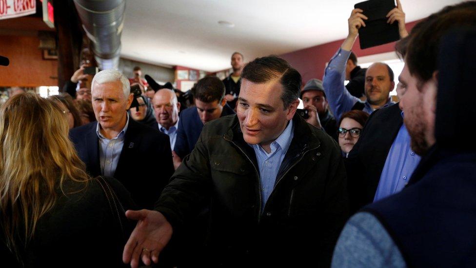 U.S. Republican presidential candidate Ted Cruz (R-TX) is joined by governor Mike Pence (R-IN) at a campaign event at The Mill in Marion, Indiana, U.S.,