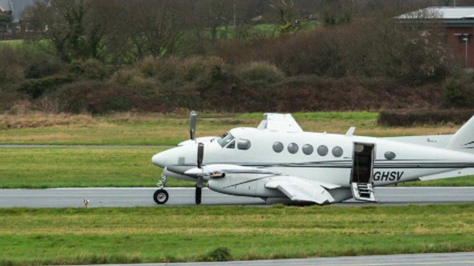 The Beechcraft 200 Air King from Kent was landing at 11:18 GMT at Exeter Airport