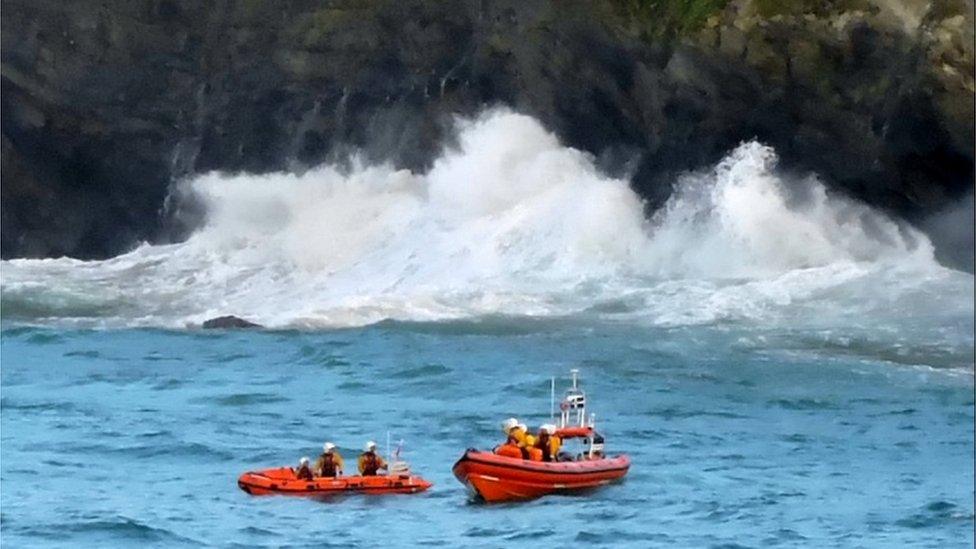 Lifeboats involved at rescue at Fistral Beach in Cornwall