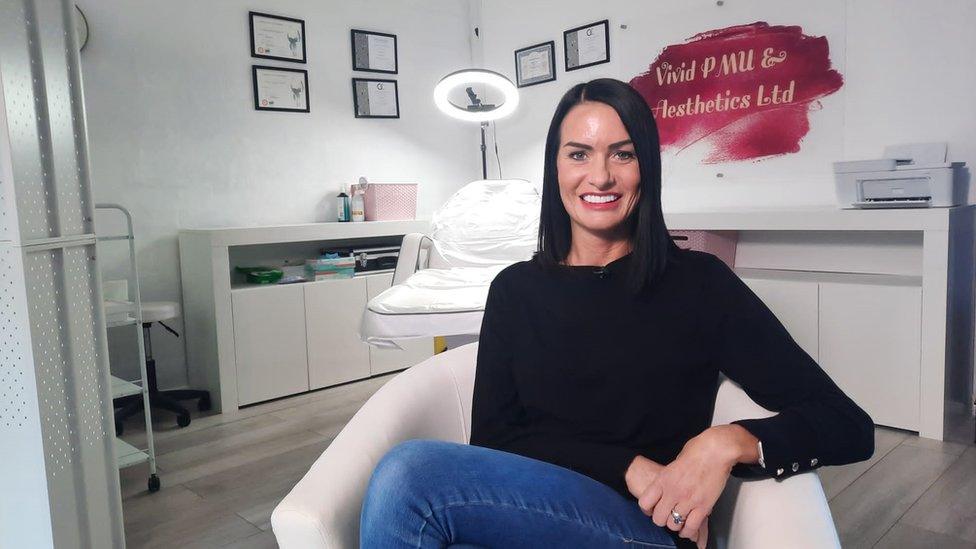 Becky Colwill sitting in a beauty treatment room