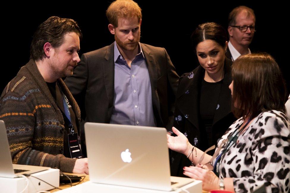 The Duke and Duchess of Sussex meet volunteers working with Shout