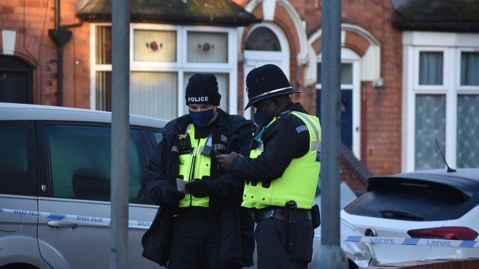 Police at the scene on Linwood Road on Friday morning