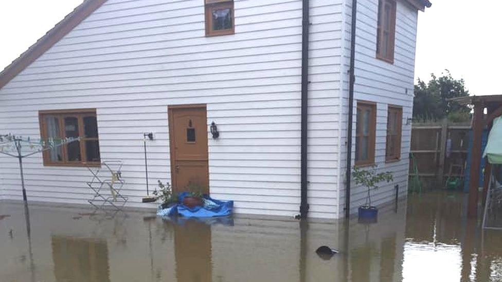 Sharon Jackson's house in flood water