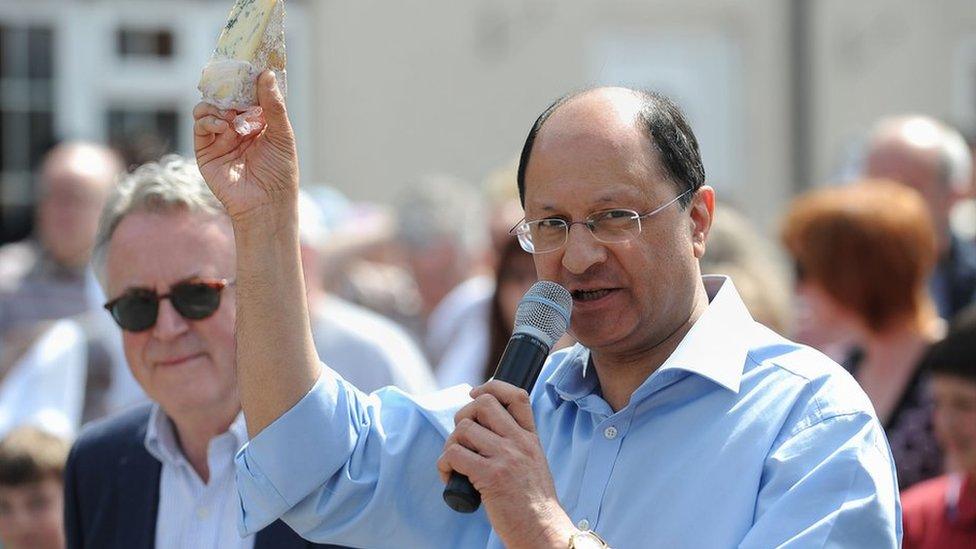 MP Shailesh Vara with some Stilton cheese