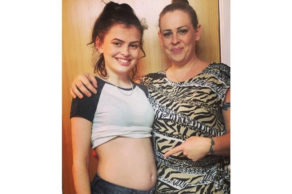 Laura Summerfield with pregnant Jas