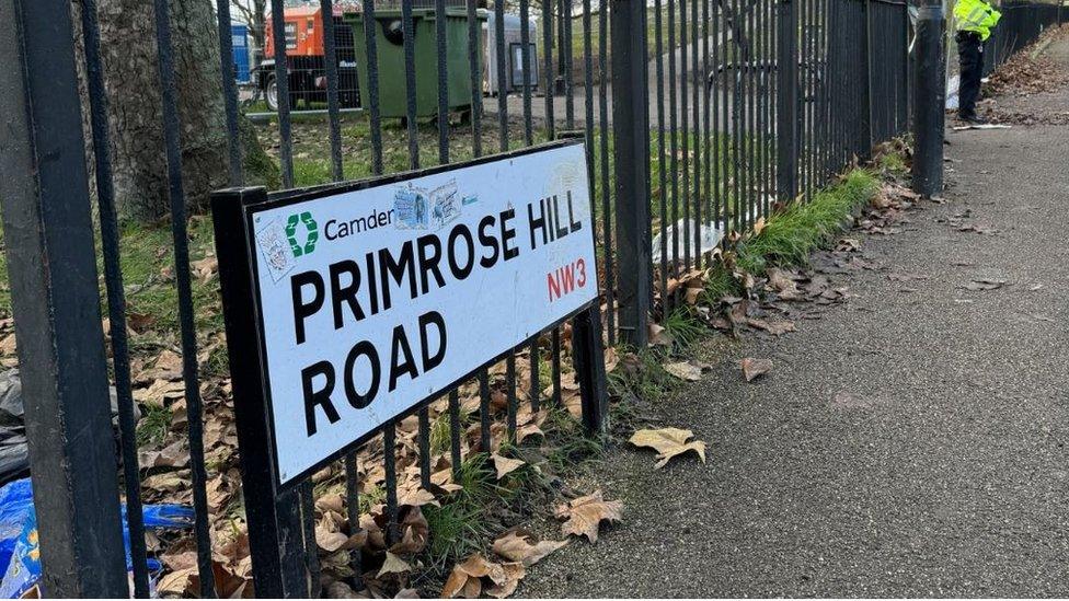 A police officer on Primrose Hill Road