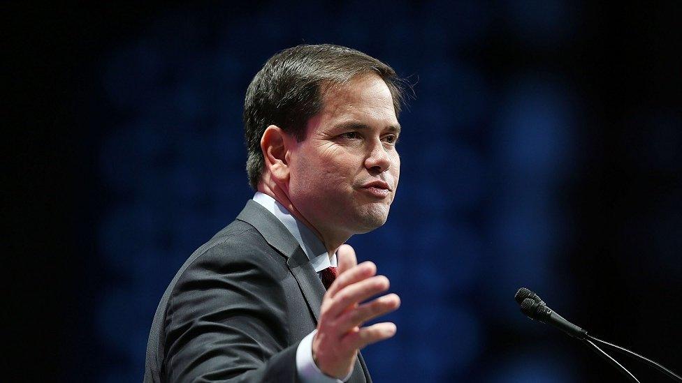 Florida Senator Marco Rubio speaks in Orlando, Florida.