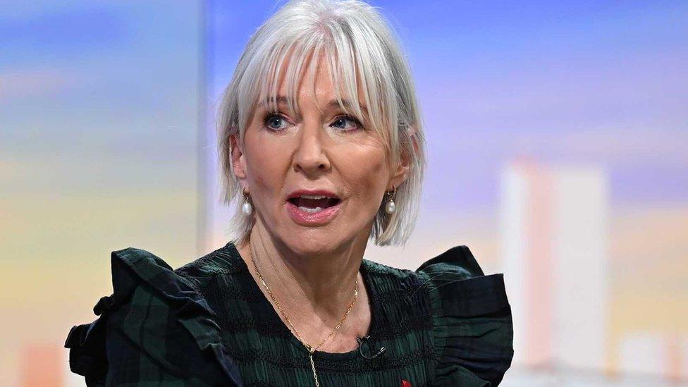 Nadine Dorries appearing on the BBC current affairs programme, Sunday with Laura Kuenssberg.