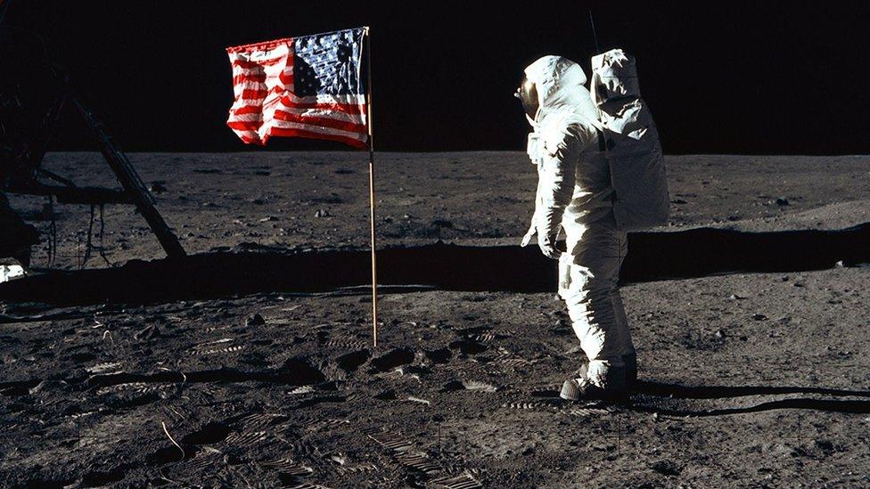 Buzz Aldrin on the moon