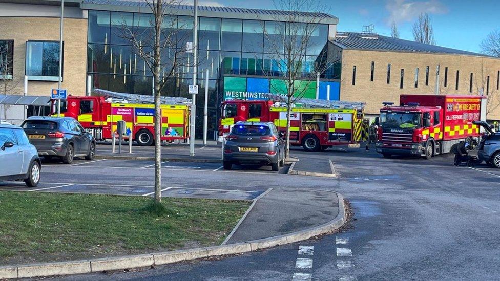 Fire engines at leisure centre