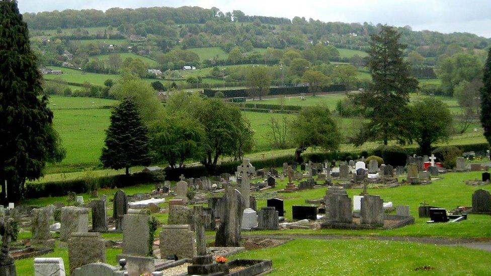 Bromyard cemetery and Bromyard Downs