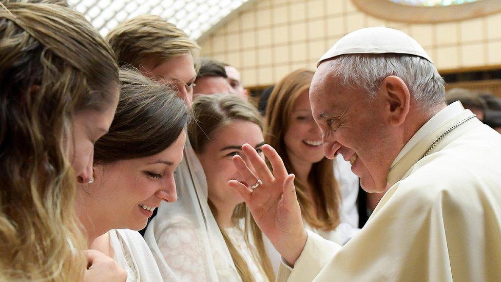 Pope Francis during a weekly general audience at the Vatican on 9 August 9 2017