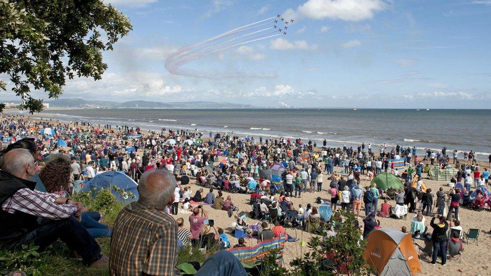 The airshow attracted big crowds on Saturday