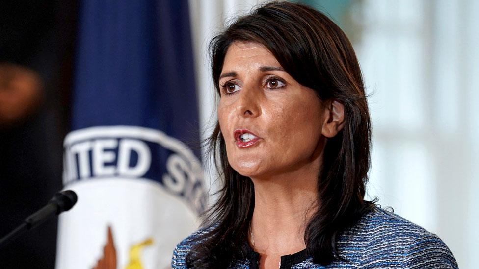 US envoy to the UN Nikki Haley announces the withdrawal