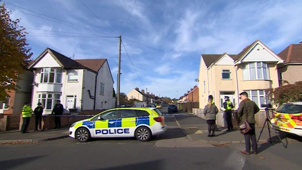 Police at one end of Welwyn Road