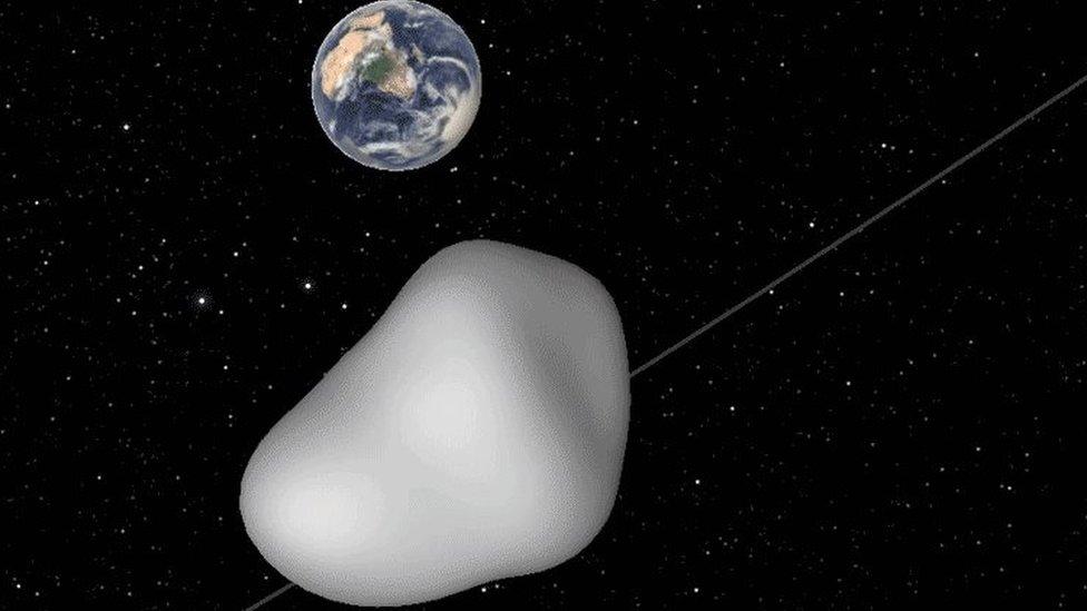 Illustration of asteroid 2012 TC4