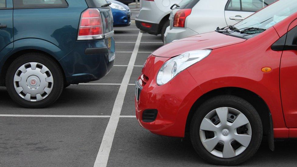 Generic cars parked