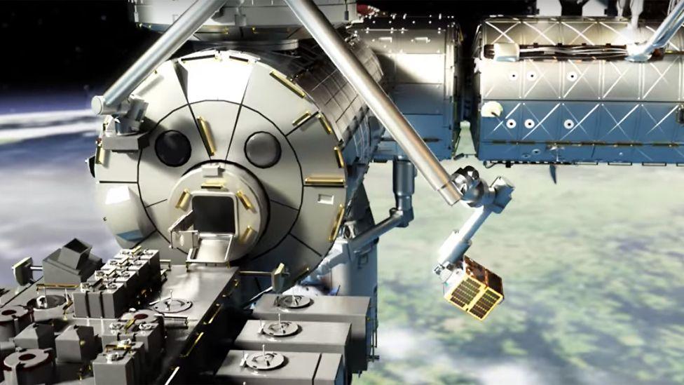 The demonstration satellite should be deployed by the station robotic arm in late May