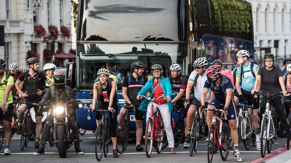 Cyclists in London