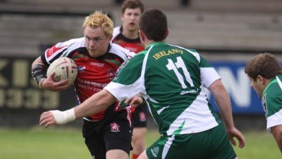 Scott in action for Wales Dragonhearts against Ireland