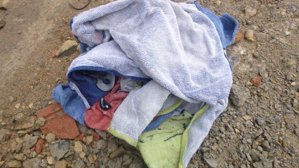 A towel was found alongside the dead animals