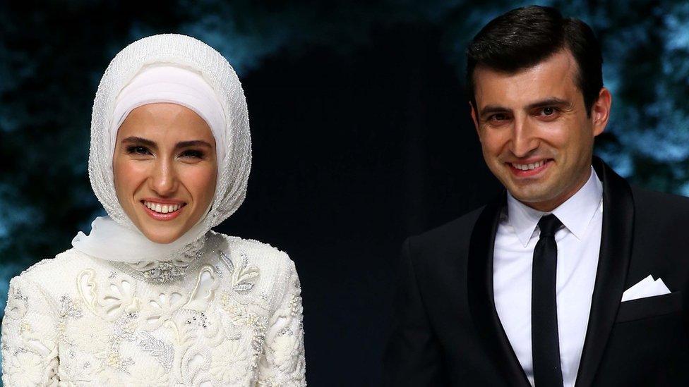 Turkish President Recep Tayyip Erdogan's daughter Sumeyye Erdogan and her husband Selcuk Bayraktar