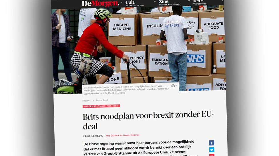 Screengrab from Belgian newspaper website De Morgen