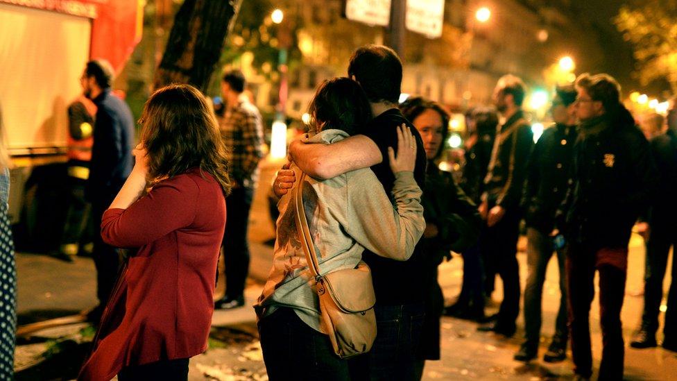 Photo of the Paris gun attack survivors