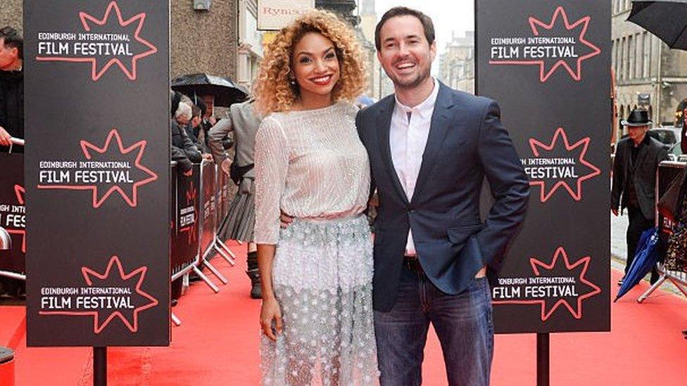 Tianna Chanel Flynn and Martin Compston attends the screening of "Tommy's Honour" and opening gala of the Edinburgh International Film Festival