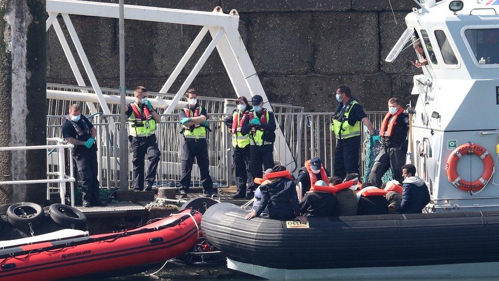 Border Force bringing migrants ashore earlier this month