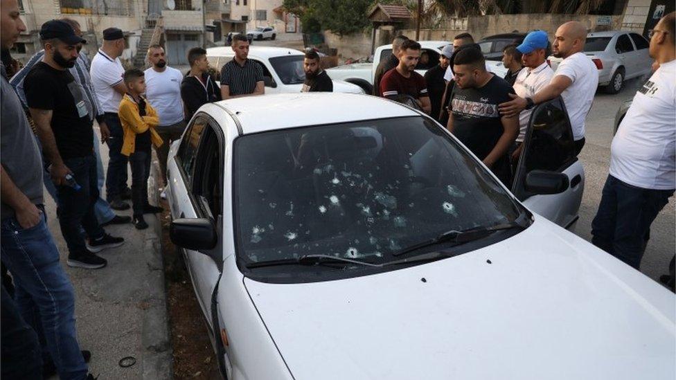 Bullet-riddled car in Jenin (17/06/22)