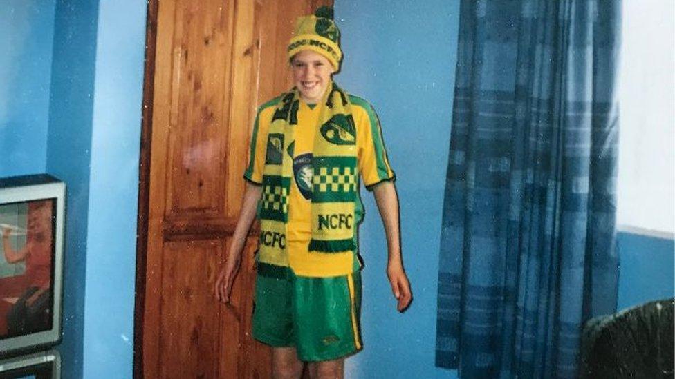 Nathan West pictured in his Norwich City kit in 2005