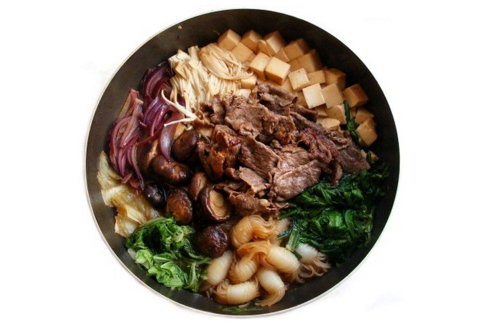 A bowl of Japanese sukiyaki