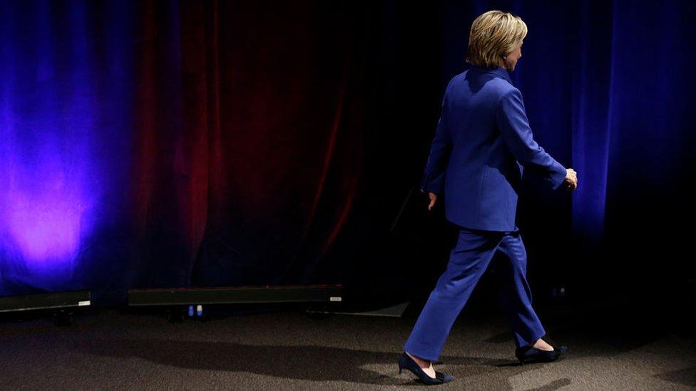 Hillary Clinton after speaking at the Children's Defense Fund Beat the Odds Celebration at the Newseum in Washington, DC.