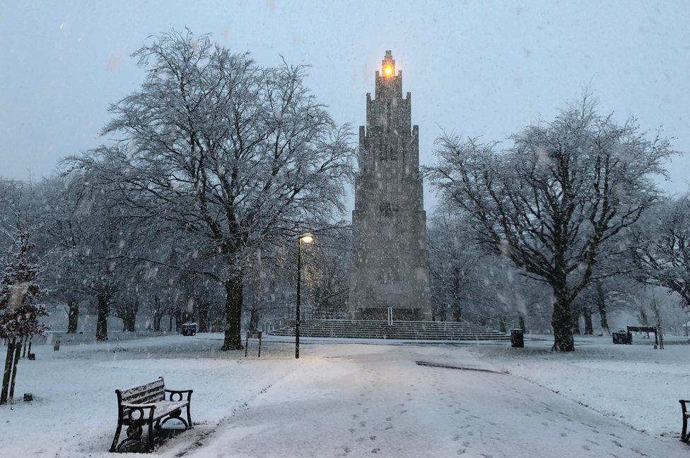 Snow falls in Coventry