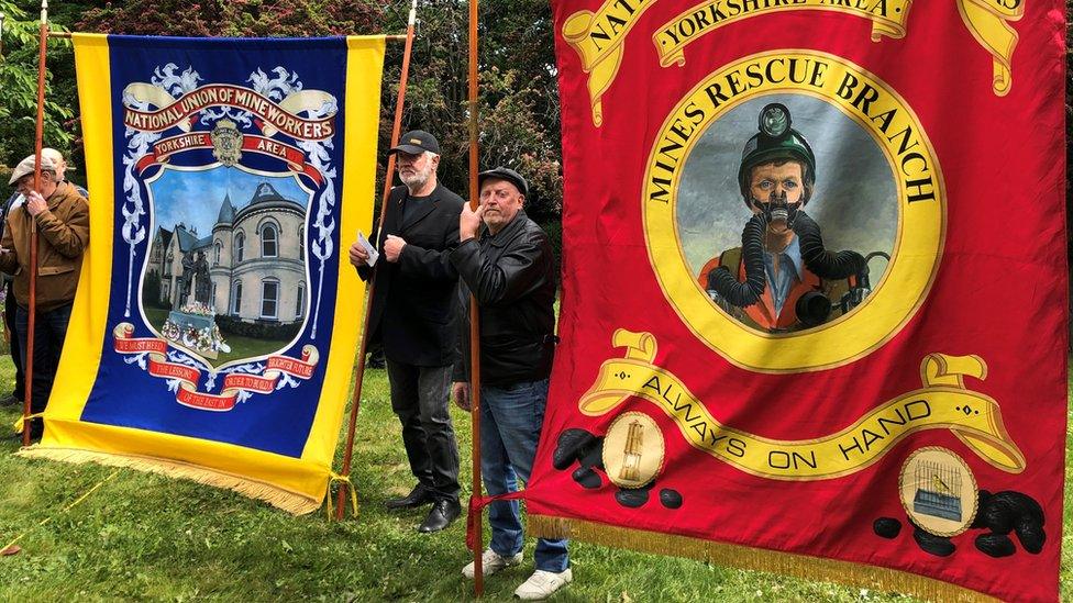 Miners' union banners