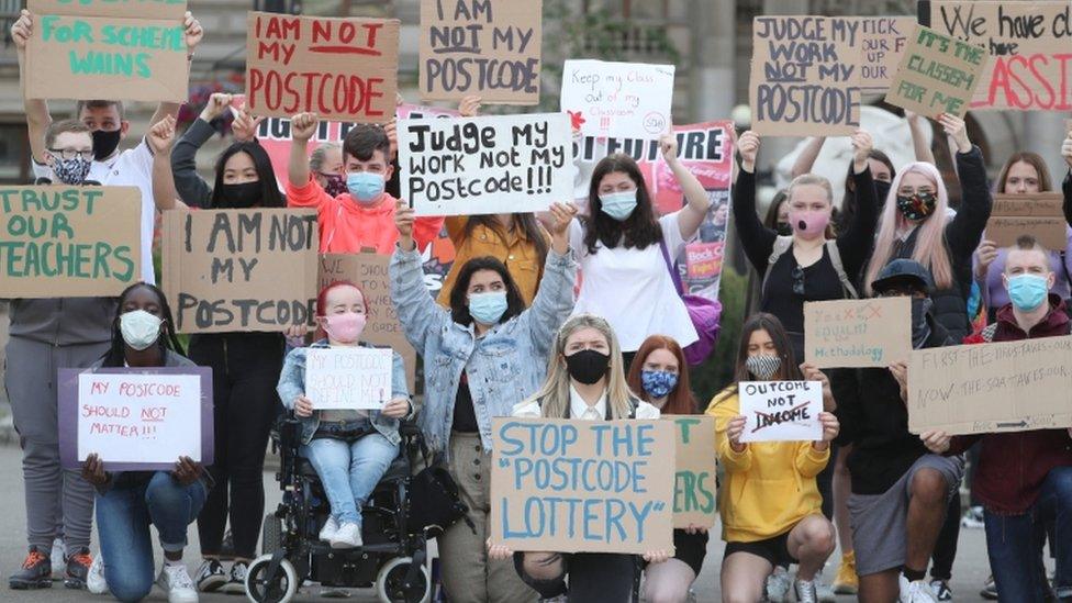 Pupils protesting