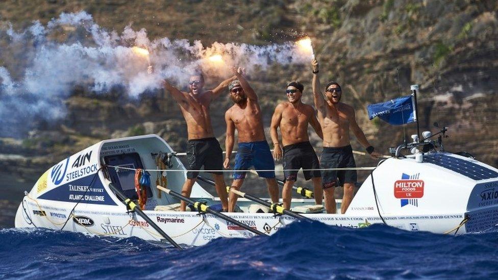 Team Ocean Reunion, four British school friends (from left) Gus Barton (25), Angus Collins (26), Joe Barnett (25) and Jack Mayhew (26)