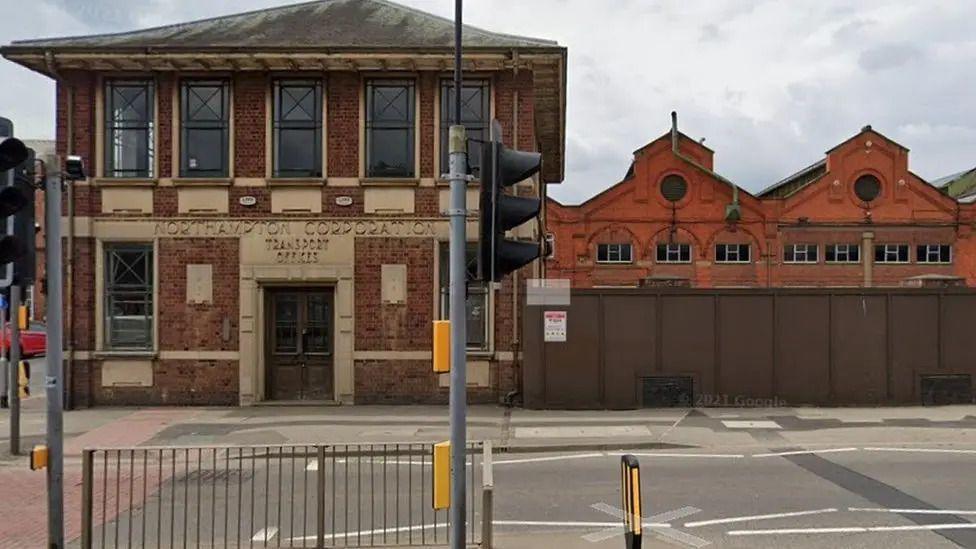 Google streetview image showing the former St James bus depot in Northampton