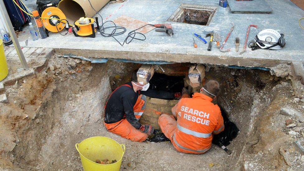 Rescuers search well at Helen Bailey's home