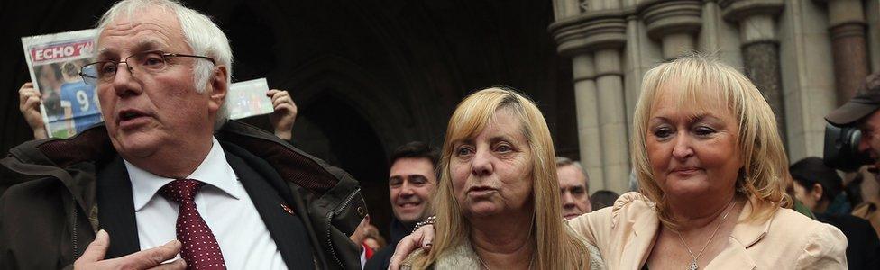 Hillsborough families outside High Court