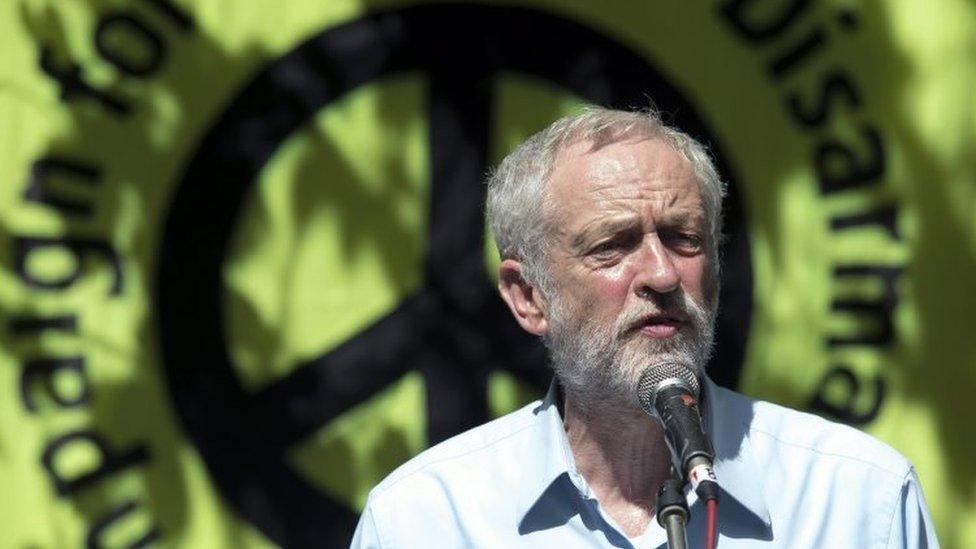 Jeremy Corbyn at a CND rally