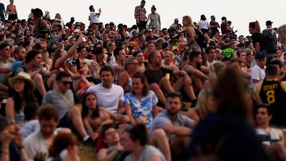 Revellers at this year's Glastonbury Festival