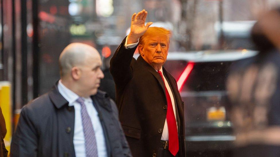 donald trump leaving trump tower in new york city